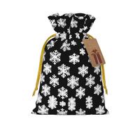 M Sac de Noël réutilisable - Organisez des flocons de neige avec cordon de serrage pour Noël, vacances, fête, mariage, anniversaires