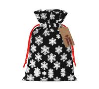 M Sac de Noël réutilisable - Organisez des flocons de neige avec cordon de serrage pour Noël, vacances, fête, mariage, anniversaires