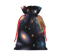 M Sacs de Noël - Fantaisie Ciel étoilé Symbole Imprimé Vacances avec Cordon de serrage Pochettes Cadeau pour Noël, Anniversaire, Mariage et Fête Favors