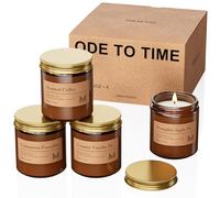M&SENSE Automne Coffret Bougies Parfumées Cadeau - 4 Bougies Décoratives en Soja Naturelle Non Toxique, Chaques 100g, Parfum Apaisant pour Hommes & Femmes