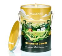 M&SENSE Bougie Citronnelle-eucalyptus, 1150g 220h Combustion Grosse Bougie Parfumée Citronnelle, Bougie en Cire de Soja 100% Naturelle pour Jardin, Piscine, Camping, Terrasse, Pique-Nique