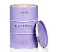 M&SENSE Bougie de soja parfumées Lilac Blossom pour la maison, bougies d'aromathérapie de grande taille à combustion longue de 120 heures pour la méditation, le yoga, le SPA, 600 g