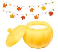 M&SENSE Bougie Halloween|Bougie Citrouille,Citrouille à La Vanille|Automne Citrouille De Décoration|Cadeau Halloween,Naturelles En Cire De Soja,410g 80h De Combustion
