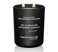 M&SENSE Bougie Naturelle à la Cire de Soja | Lavender Vanilla | 470g | Bougie Parfumée Minimaliste pour Détente, Cadeaux, Décoration Intérieure | Chambre, Bureau, Petites Fêtes