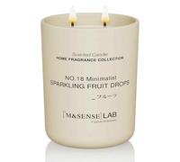 M&SENSE Bougie Naturelle à la Cire de Soja |Sparkling Fruit Drops | 470g | Bougie Parfumée Minimaliste pour Détente, Cadeaux, Décoration Intérieure | Chambre, Bureau, Petites Fêtes