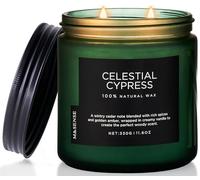 M&SENSE Bougie parfumée au bois de cèdre et à la cardamome, coton très parfumé, longue durée de 70 heures, cire de soja naturelle pour la pendaison de crémaillère, 330 g