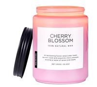 M&SENSE Bougie Parfumée aux Fleurs de Cerisier - Soja, 110 Heures, Aromathérapie Anti-Stress, Romantique pour Femmes, en Verre pour Chambre à Coucher