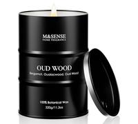 M&SENSE Bougie Parfumée Bois de Oud, Bougie en Cire de Soja Naturelle, Format 320g, Longue Durée 70 Heures, Bougies Aromathérapie Maison, Cadeau Relaxant, Décoration Intérieure
