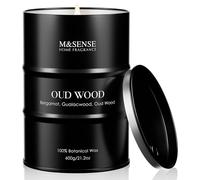 M&SENSE Bougie Parfumée Bois de Oud, Bougie en Cire de Soja Naturelle, Grand Format 600g, Longue Durée 120 Heures, Bougies Aromathérapie Maison, Cadeau Relaxant, Décoration Intérieure