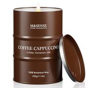M&SENSE Bougie Parfumée Café Cappucina, Bougie en Cire de Soja Naturelle, Format 320g, Longue Durée 70 Heures, Aromathérapie Maison Chaleureuse, Cadeau Relaxant Unisexe