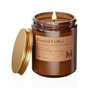 M&SENSE Bougie Parfumée Café torréfié,200g Bougie Parfumée en Pot Bougie de Soja Naturelle,50 Heures de Combustion,Cadeaux Bougies Cadeau Anniversaire Pour Femmes & Hommes