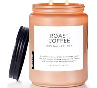M&SENSE Bougie Parfumée Café Torréfié, 550g Cire de Soja Naturelle, 2 Mèches 110 Heures Combustion, Cadeau Aromathérapie pour Salle de Bain et Salon, Soulagement du Stress pour Homme Femme