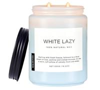 M&SENSE Bougie parfumée en bambou et pivoine pour la maison, 550g, 110 heures de combustion, bougie de soja naturelle et biologique, soulage le stress