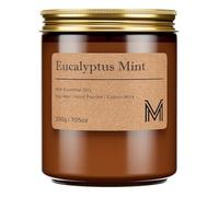 M&SENSE Bougie Parfumée Eucalyptus Menthe,200g Bougie Parfumée en Pot Bougie de Soja Naturelle,50 Heures de Combustion,Cadeaux Bougies Cadeau Anniversaire Pour Femmes & Hommes