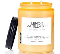 M&SENSE Bougie Parfumée Tarte Citron Vanille, 550g Cire de Soja Naturelle, 2 Mèches 110 Heures Combustion, Cadeau Aromathérapie pour Salle de Bain et Salon, Soulagement du Stress pour Homme Femme