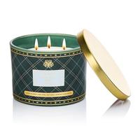 M&SENSE Bougie Parfumées Basilic Menthe sauvage|Bougie Parfumée Avec 3 Mèches|330g Scented Candle Naturelle de Soja|65 Heures De Combustion|à Damier Parfumée Cadeau