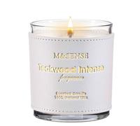 M&SENSE Bougie Parfumées Bois De Teck Intense - Bougie en cire de soja végétalienne 283g 50h, Arôme Boisé Puissant pour Bureau/Salon, Cadeau Homme Anniversaire ou Cadeau Papa