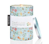 M&SENSE Bougie Parfumées en Cire de Soja Chèvrefeuille & Jasmin 320g - Aromathérapie Naturelle 60 Heures - Bougie Relaxation Yoga - Idée Cadeau Bien-être pour Maison, SPA, Salle de Bain, Chambre