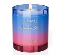 M&SENSE Bougie Parfumées Lotus Saphir | 300 g, jusqu’à 60 h de combustion, Son charme exotique transforme bains luxueux et soirées paisibles, créant un décor raffiné pour une détente ultime