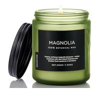 M&SENSE Bougie Parfumées Magnolia Élégante, bougie florale 200g 50h, 2 mèches cadeau femme - bougies décoratives parfumées pour salle à manger/salon