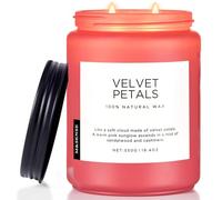 M&SENSE Bougie parfumées Pétales de velours Grande bougie en soja parfumée Cire de soja naturelle et organique de 550 g Brûlage de 110heures Cadeau de bougie luxueuse et fortement parfumée pour femmes