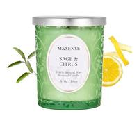 M&SENSE Bougie Parfumées Sauge et Agrumes | 510 g, Jusqu’à 100 Heures de Combustion, Bougie aux Notes Fraîches et Vives, Idéale pour Intérieurs Modernes et Cadeau Maison