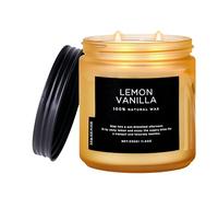 M&SENSE Bougies à la vanille avec 2 mèches 330g, 70 heures de combustion, cire de soja naturelle, bougie parfumée d'aromathérapie relaxante, cadeau de pendaison de crémaillère