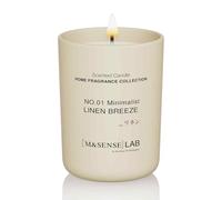 M&SENSE Bougies de Soja 250g en Verre, Brise de Lin, 50H Combustion, Cire de Soja Naturelle Bougie Non Toxique, Aromathérapie Relax, Cadeau de Luxe Femmes & Maman