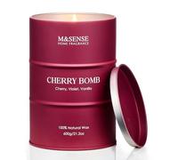 M&SENSE Bougies parfumées à la bombe de cerise, grandes bougies parfumées pour la maison, bougies en cire de soja naturelle, cadeaux de bougies pour les femmes, 120 heures de combustion