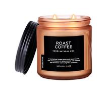 M&SENSE Bougies parfumées au café 2 mèches 70 heures de combustion bougies en cire de soja pour la chambre à coucher la cuisine et la décoration intérieure cadeau de pendaison de crémaillère