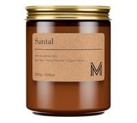 M&SENSE Bougies parfumées en verre, 200 g, en cire de soja naturelle, avec durée de combustion de 40 h, cadeau pour femmes et hommes, salle de bain, yoga, aromathérapie