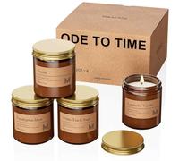 M&SENSE Coffret Bougies Parfumées Cadeau - 4 Bougies Décoratives en Soja Naturelle Non Toxique, Chaques 100g, Parfum Apaisant pour Hommes et Femmes