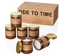 M&SENSE Coffret Bougies Parfumées Cadeau - 6 Bougies Décoratives en Soja Naturelle Non Toxique, Chaques 100g, Parfum Apaisant pour Hommes et Femmes