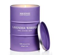 M&SENSE Grandes bougies de soja à la lavande pour la maison 600g 120 heures de combustion longue, bougie pour le stress, la méditation et la relaxation, cadeau fete des meres, professeur et amis