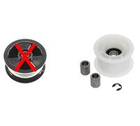 M SHOP ITALIA Kit de modification de poulie de sèche-linge compatible avec Bosch Siemens Rex Electrolux AEG, blanc, avec rouleau et composants équivalent à 484000008521 1250125034