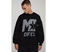 M Star Boxy Oversized Brushed Jacquard Jumper homme - noir - M, noir