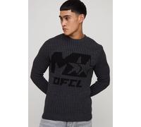 M Star Muscle Fit Ribbed Knitted Jumper homme - gris - L, gris