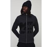 M Star Muscle Fit Ribbed Knitted Zip Thru Jumper homme - gris - XS, gris