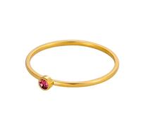 M&T 2015 Bague en acier inoxydable plaqué or 18 carats avec pierre de naissance - Hypoallergénique - Ne ternit pas - Juillet, Acier inoxydable, Zircone cubique