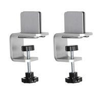 M&T Displays Kit de serrage à section moyenne, pince en C avec larges ouvertures de mâchoire pour séparateur de panneau de table, support de bureau en aluminium argenté (lot de 2)