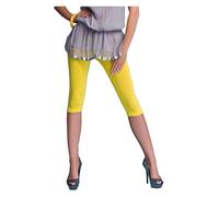 M.T.R. Legging 3/4 pour femme en coton (XXL, jaune), jaune, XXL