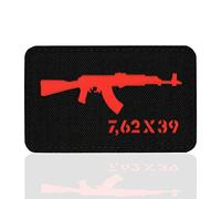 M-Tac AKM Tactique Moral Patch Lazer Cut Crochets, Noir/Rouge