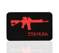 M-Tac AR-15 Tactical Moral Patch Lazer Cut Crochets, Noir/Rouge