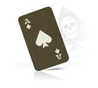 M-Tac Écusson Ace of Spades Carte de la mort, patch tactique pour équipement militaire, écussons de l'armée pour vêtements, vestes, sacs à dos, chapeaux - Patchs auto-agrippants (vert orange/GITD)