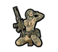 M-Tac Écusson en PVC 3D Tactical Girl №1 Scandinave, Pin-Up Girl avec tatouages viking, Valknut et Aegishjalmur, 9 x 7,5 cm, fixation Velcro, pour équipement tactique et vêtements, accessoires