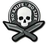 M-Tac Morale Parches Sin Cuchillo No Life PVC 3D Militar Tactical (Gris/)
