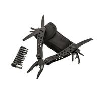 M-Tac Outil multifonction type 1 - 11 en 1 en acier inoxydable 440C avec étui en nylon, pince, couteau, scie, tournevis et plus encore - Compact pour EDC, extérieur et survie