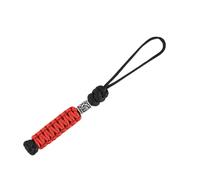 M-Tac Paracord Lanyard Temblak - Ficelle de couteau faite à la main avec design de perles scandinave, robuste et polyvalent, pour EDC et extérieur, noir/rouge, Argent (Silver), S