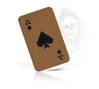 M-Tac Patch tactique pour équipement militaire, carte de la mort, écusson As de pique pour vêtements, vestes, sacs à dos, chapeaux - Écussons auto-agrippants (coyote/noir)