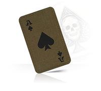 M-Tac Patch tactique pour équipement militaire, carte de la mort, écusson As de pique pour vêtements, vestes, sacs à dos, chapeaux - Écussons auto-agrippants (vert ranger/noir)